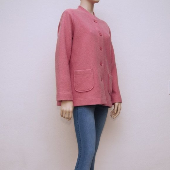 Norm Thompson Jackets & Blazers - Norm Thompson Pink Button-Front Wool Jacket
